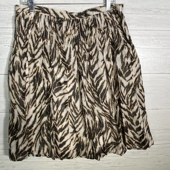 Talbots Animal Print Pleated Full Skirt Size 12 - Picture 3 of 6